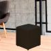 Kit 02 Puffs Quadrado L02 Decorativo Sala de Estar Suede Preto - Lyam Decor