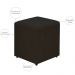 Kit 02 Puffs Quadrado L02 Decorativo Sala de Estar Suede Preto - Lyam Decor