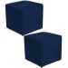 Kit 02 Puffs Quadrado L02 Decorativo Suede Azul Marinho - Lyam Decor