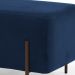 Kit 02 Puffs Retangular Decorativo Status 90x45 D02 Pés de Aço Veludo Azul Oxford C-304 - Lyam Decor