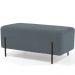 Kit 02 Puffs Retangular Decorativo Status 90x45 D02 Pés de Aço Veludo Cinza C-317 - Lyam Decor