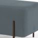 Kit 02 Puffs Retangular Decorativo Status 90x45 D02 Pés de Aço Veludo Cinza C-317 - Lyam Decor