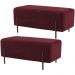Kit 02 Puffs Retangular Decorativo Status 90x45 D02 Pés de Aço Veludo Marsala C-278 - Lyam Decor