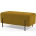 Kit 02 Puffs Retangular Decorativo Status 90x45 D02 Pés de Aço Veludo Mostarda C-279 - Lyam Decor