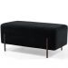 Kit 02 Puffs Retangular Decorativo Status 90x45 D02 Pés de Aço Veludo Preto C-300 - Lyam Decor