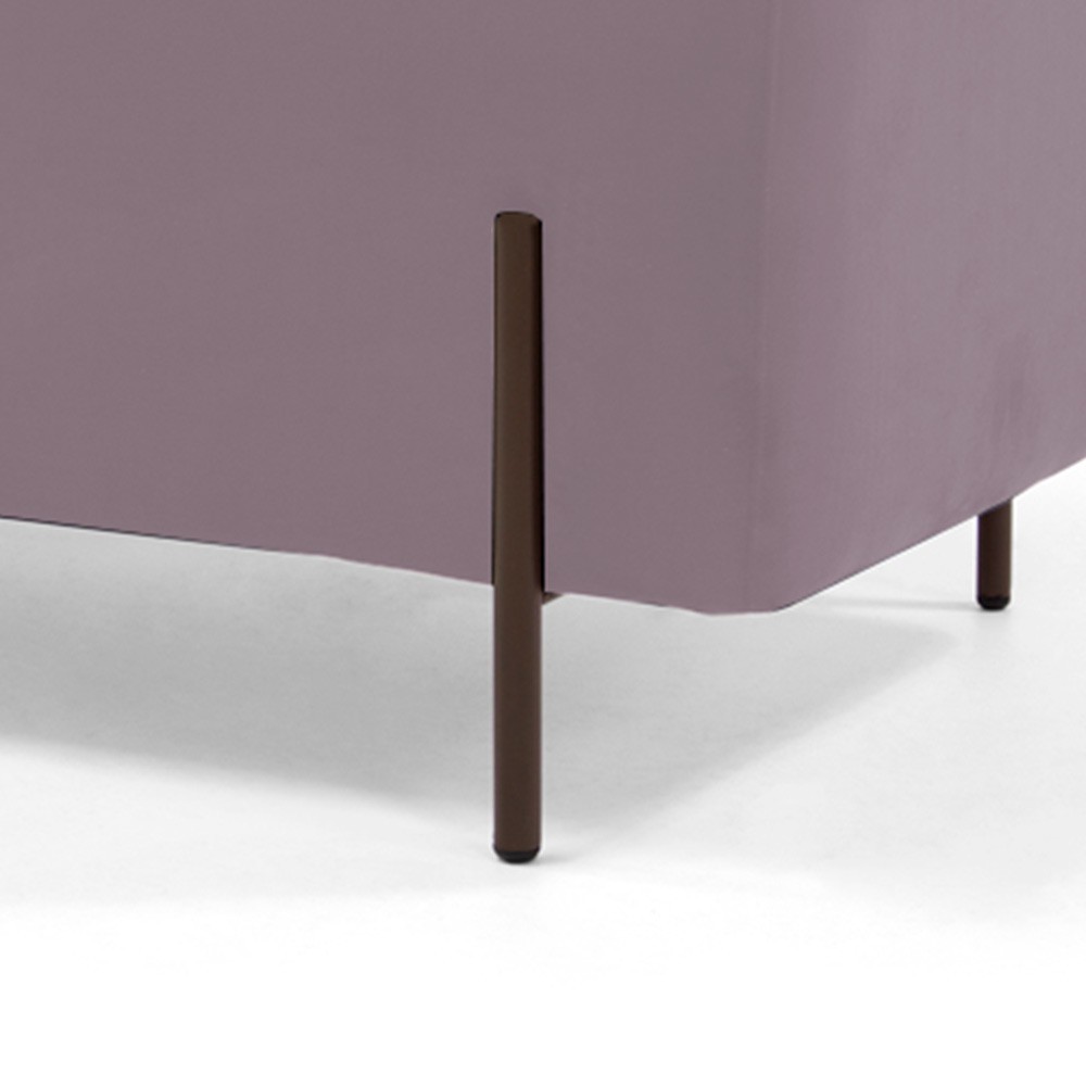 Kit 02 Puffs Retangular Decorativo Status 90x45 D02 Pés de Aço Veludo Rosê C-305 - Lyam Decor