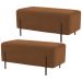 Kit 02 Puffs Retangular Decorativo Status 90x45 D02 Pés de Aço Veludo Telha C-262 - Lyam Decor