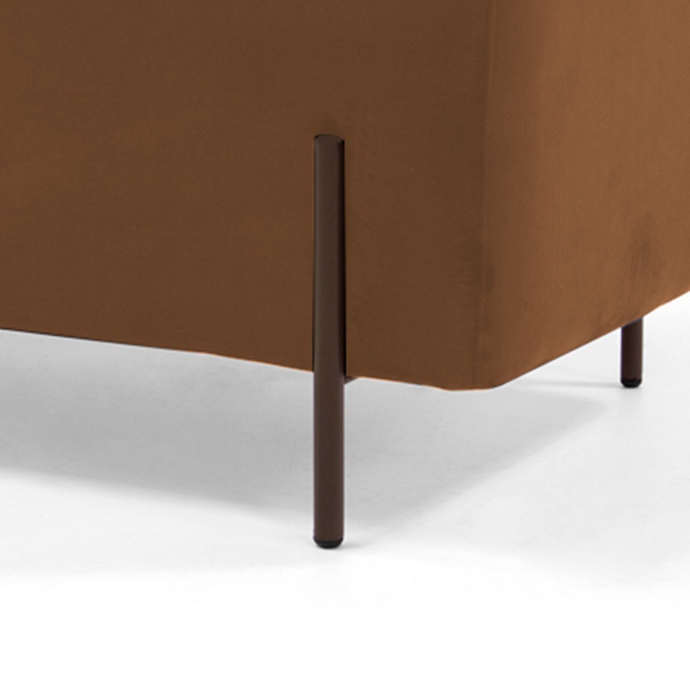 Kit 02 Puffs Retangular Decorativo Status 90x45 D02 Pés de Aço Veludo Telha C-262 - Lyam Decor