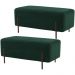 Kit 02 Puffs Retangular Decorativo Status 90x45 D02 Pés de Aço Veludo Verde Musgo C-303 - Lyam Decor