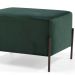 Kit 02 Puffs Retangular Decorativo Status D02 Pés de Aço Veludo Verde C-303 - Lyam Decor