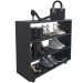 Kit 02 Sapateiras Multiuso Organizador Com 03 Prateleiras E Rodízio Pérola L03 Preto - Lyam Decor