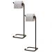 Kit 02 Suportes Papeleira De Chão Para Banheiro Lavabo Set Aço Multiuso D01 Preto Fosco - Lyam Decor