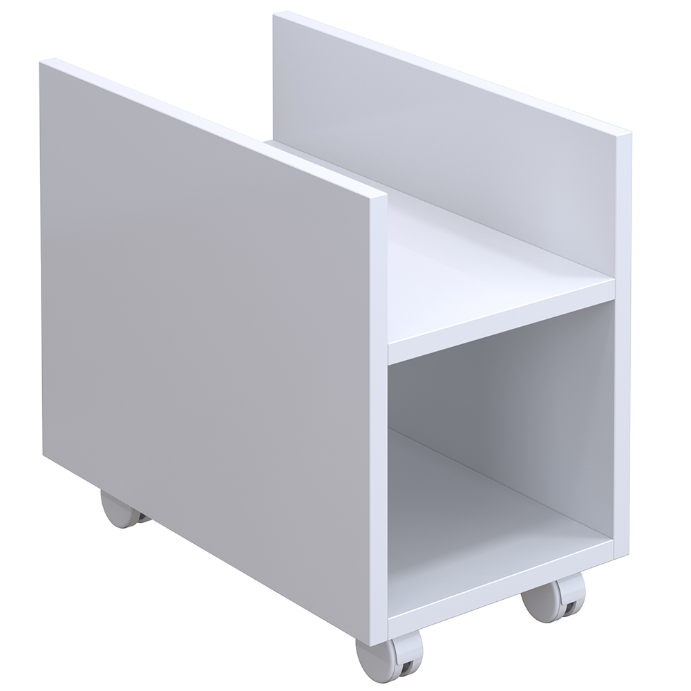 Kit 02 Suportes Para Cpu E Nobreak Com Rodízios Guide L03 Branco - Lyam Decor
