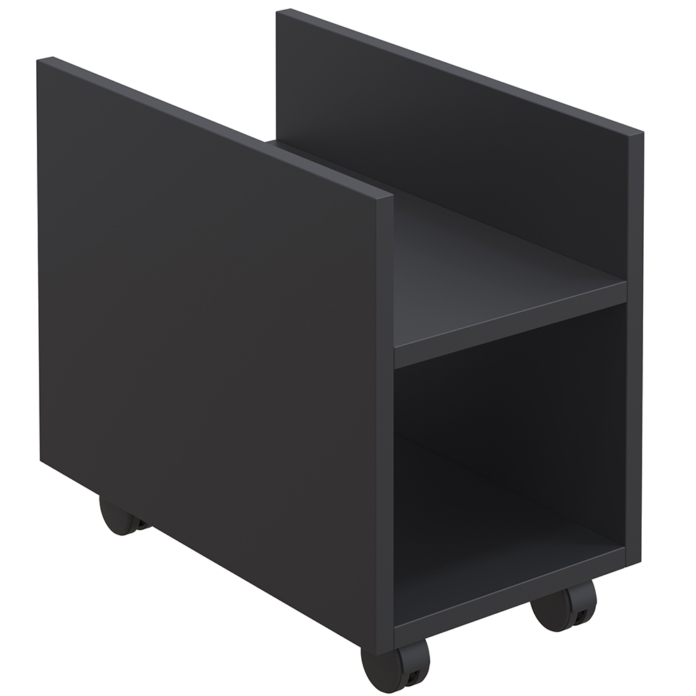 Kit 02 Suportes Para Cpu E Nobreak Com Rodízios Guide L03 Preto - Lyam Decor