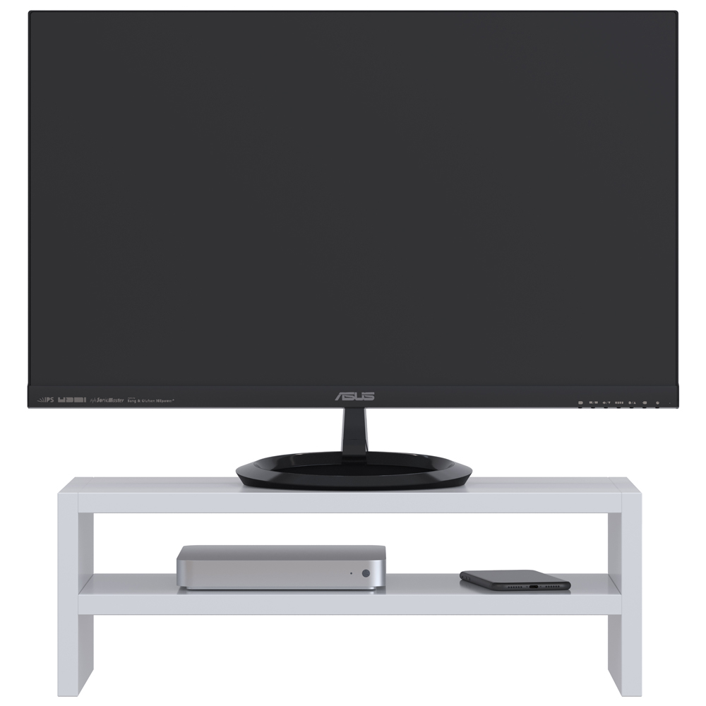 Kit 02 Suportes Para Monitor Stand Home Office Lap 63 cm L03 Branco - Lyam