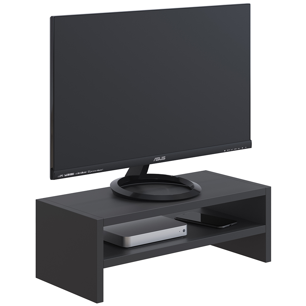 Kit 02 Suportes Stand Para Monitores Mesa Escritório Home Office Lap L03 Preto - Lyam Decor