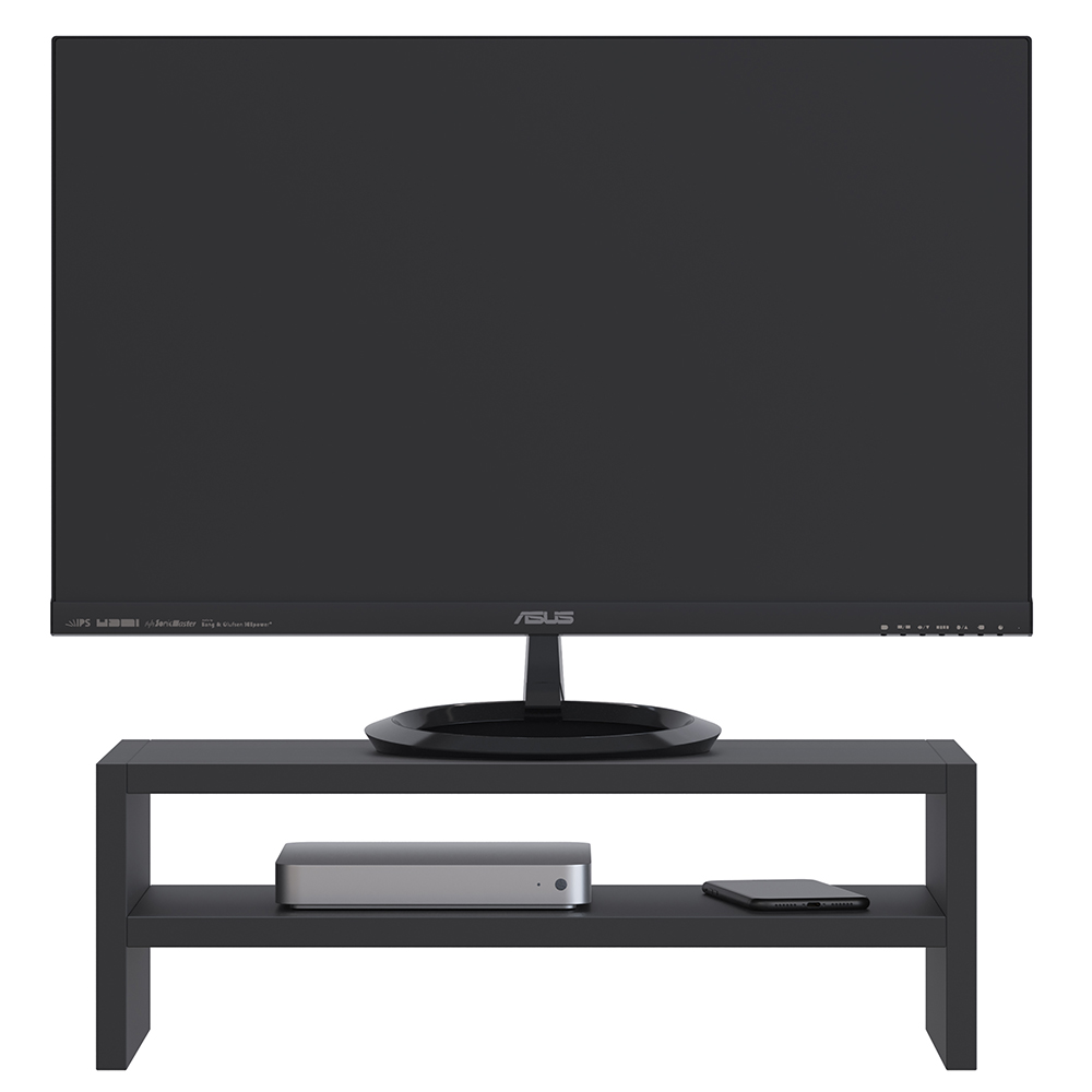 Kit 02 Suportes Stand Para Monitores Mesa Escritório Home Office Lap L03 Preto - Lyam Decor
