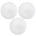 Kit 03 Assentos Redondo Banqueta Cadeira Estofados Poltronas H02 Corino Branco 39 cm - Lyam Decor