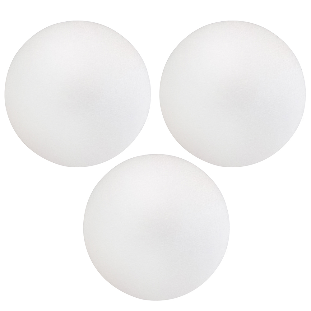 Kit 03 Assentos Redondo Banqueta Cadeira Estofados Poltronas H02 Corino Branco 39 cm - Lyam Decor