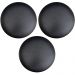 Kit 03 Assentos Redondo Banqueta Cadeira Estofados Poltronas H02 Corino Preto 39 cm - Lyam Decor