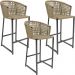 Kit 03 Banqueta Para Área Gourmet Cozinha Varanda Corda Náutica Porto D04 Bege - Lyam Decor