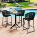 Kit 03 Banqueta Para Área Gourmet Cozinha Varanda Corda Náutica Porto D04 Preto - Lyam Decor
