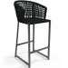 Kit 03 Banqueta Para Área Gourmet Cozinha Varanda Corda Náutica Porto D04 Preto - Lyam Decor