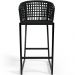 Kit 03 Banqueta Para Área Gourmet Cozinha Varanda Corda Náutica Porto D04 Preto - Lyam Decor