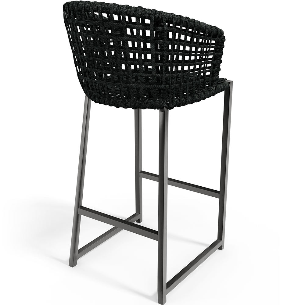 Kit 03 Banqueta Para Área Gourmet Cozinha Varanda Corda Náutica Porto D04 Preto - Lyam Decor