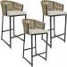 Kit 03 Banqueta Para Área Gourmet Cozinha Varanda Corda Náutica Sunset D04 Bege - Lyam Decor