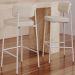 Kit 03 Banquetas Alta Bar Cozinha Sala De Jantar Aço Branco Kaira C01 Linho Areia - Lyam Decor