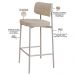 Kit 03 Banquetas Alta Bar Cozinha Sala De Jantar Aço Branco Kaira C01 Linho Areia - Lyam Decor