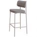 Kit 03 Banquetas Alta Bar Cozinha Sala De Jantar Aço Branco Kaira C01 Linho Cinza - Lyam Decor