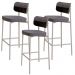 Kit 03 Banquetas Alta Bar Cozinha Sala De Jantar Aço Branco Kaira C01 Linho Cinza Courino Preto - Lyam Decor