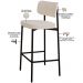 Kit 03 Banquetas Alta Bar Cozinha Sala De Jantar Aço Preto Kaira C01 Linho Palha - Lyam Decor