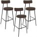 Kit 03 Banquetas Alta Bar Cozinha Sala De Jantar Em Aço Milão F01 Suede Marrom - Lyam Decor