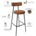 Kit 03 Banquetas Alta Bar Cozinha Sala De Jantar Em Aço Milão L02 Bouclê Terracota - Lyam Decor