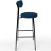 Kit 03 Banquetas Alta Bar Cozinha Sala De Jantar Em Aço Milão L02 Suede Azul Marinho - Lyam Decor