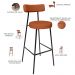 Kit 03 Banquetas Alta Bar Cozinha Sala De Jantar Em Aço Milão L02 Tecido Terracota - Lyam Decor