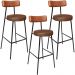 Kit 03 Banquetas Alta Bar Cozinha Sala De Jantar Milão L02 Couríssimo Camel Marrom - Lyam Decor