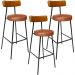 Kit 03 Banquetas Alta Bar Cozinha Sala De Jantar Milão L02 Couríssimo Whisky Camel - Lyam Decor