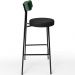 Kit 03 Banquetas Alta Bar Cozinha Sala De Jantar Milão L02 Facto Verde Couríssimo Preto - Lyam Decor