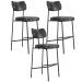 Kit 03 Banquetas Alta Bar Cozinha Sala De Jantar Preto Elira L02 Couríssimo Preto - Lyam Decor