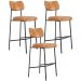 Kit 03 Banquetas Alta Bar Cozinha Sala De Jantar Preto Elira L02 Couríssimo Whisky - Lyam Decor