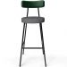 Kit 03 Banquetas Alta Bar Cozinha Sala Jantar Milão L02 Facto Verde Linho Cinza Escuro - Lyam Decor