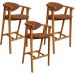 Kit 03 Banquetas Alta Cozinha Bancada Bar Sala de Jantar Fixa Cecília L02 Bouclê Terracota - Lyam