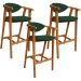 Kit 03 Banquetas Alta Cozinha Bancada Bar Sala de Jantar Fixa Cecília L02 Suede Verde Musgo - Lyam