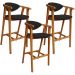 Kit 03 Banquetas Alta Para Cozinha Bancada Bar Sala de Jantar Fixa Cecília L02 Suede Preto - Lyam