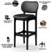 Kit 03 Banquetas Alta Para Cozinha Madeira Fixa Betta L02 Preto Couríssimo Preto - Lyam Decor
