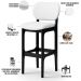 Kit 03 Banquetas Alta Para Cozinha Madeira Fixa Betta L02 Preto Facto Branco - Lyam Decor
